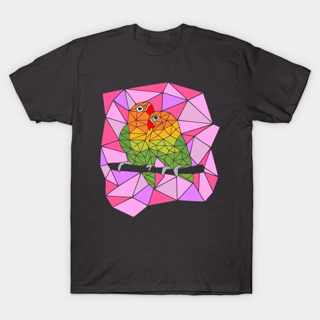 Geometric lovebirds T-Shirt by Wild Geometric